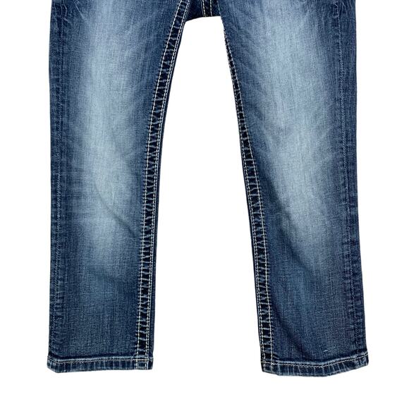 Miss Me Cuffed Capri Jeans Embroidered Sequins 25 - Picture 6 of 12